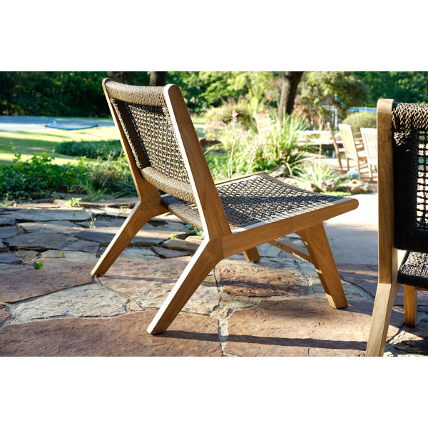 Bayou Breeze Leawood Teak Patio Chair Wayfair